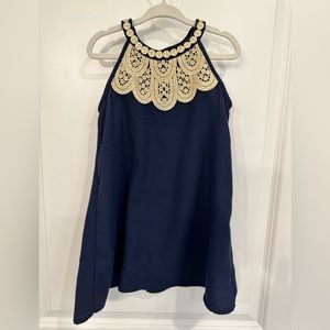 Lilly Pulitzer 4T Navy & Gold Dress